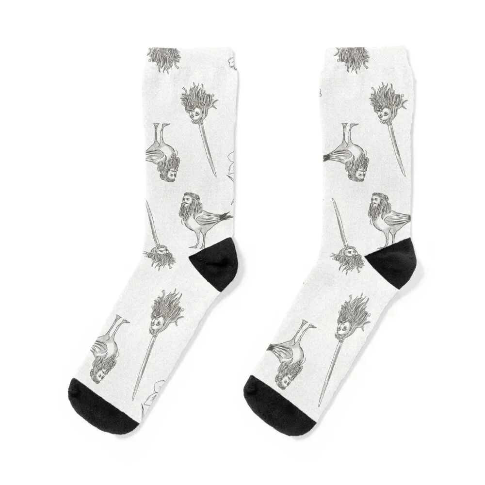 

Edward Sketches - Pattern Socks sheer valentine gift ideas Toe sports basketball Socks Male Women's