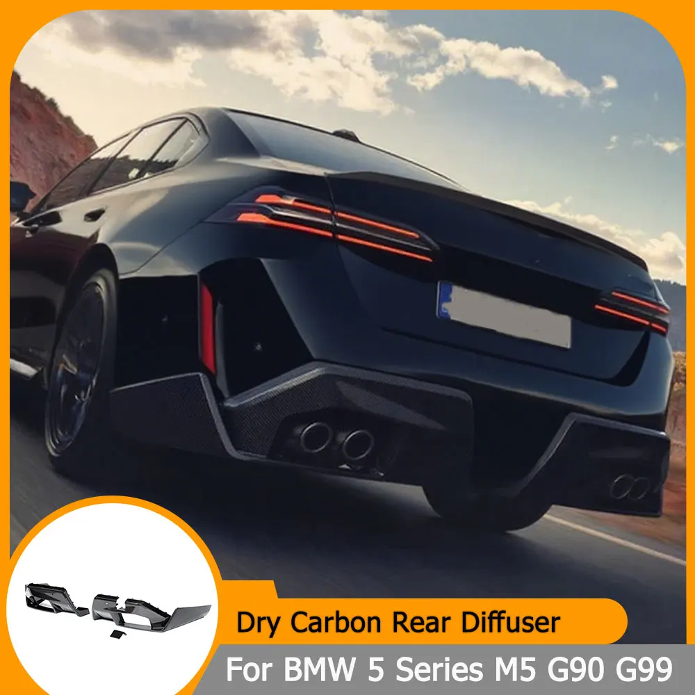 

Car Rear Bumper Diffuser Lip Spoiler for BMW 5 Series M5 G90 G99 2025+ Dry Carbon Fiber Rear Diffuser Lip Apron Protector