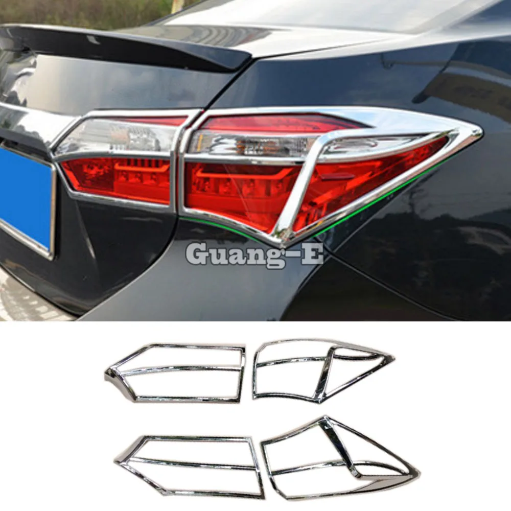 

Car ABS Chrome Cover Trim Back Tail Rear Light Lamp Frame Parts 4pcs For Toyota Corolla Altis 2014 2015 2016 2017 2018 2019