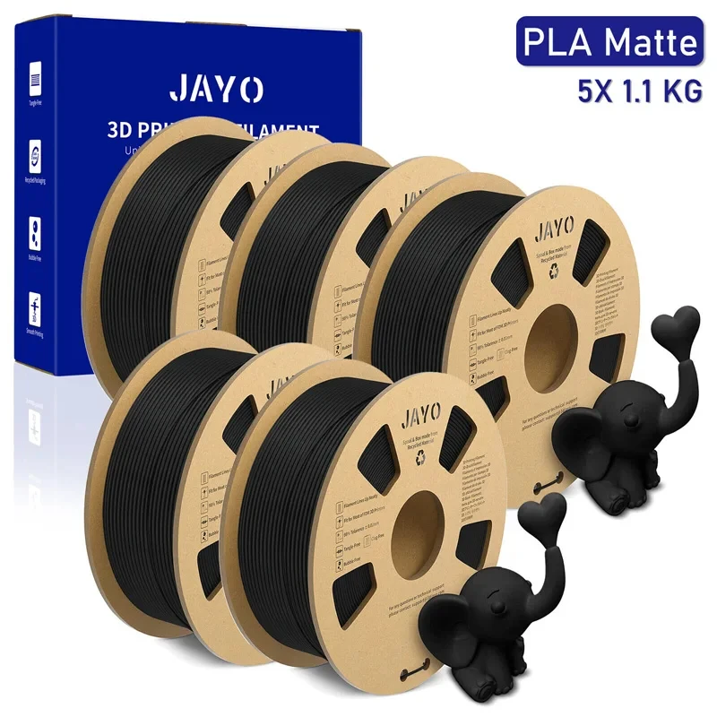 JAYO 3D Filament PLA Matte/ABS/SILK 1.75mm Minor flaws 5Rolls 3D Printing Good Liquidity For FDM 3D Printer Materials DIY Gift