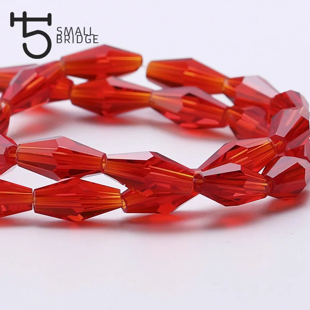 6*12 Czech Long Bicone Glass Beads For Jewelry Making Diy Accessories  Loose Red Crystal Faceted Beads Z702