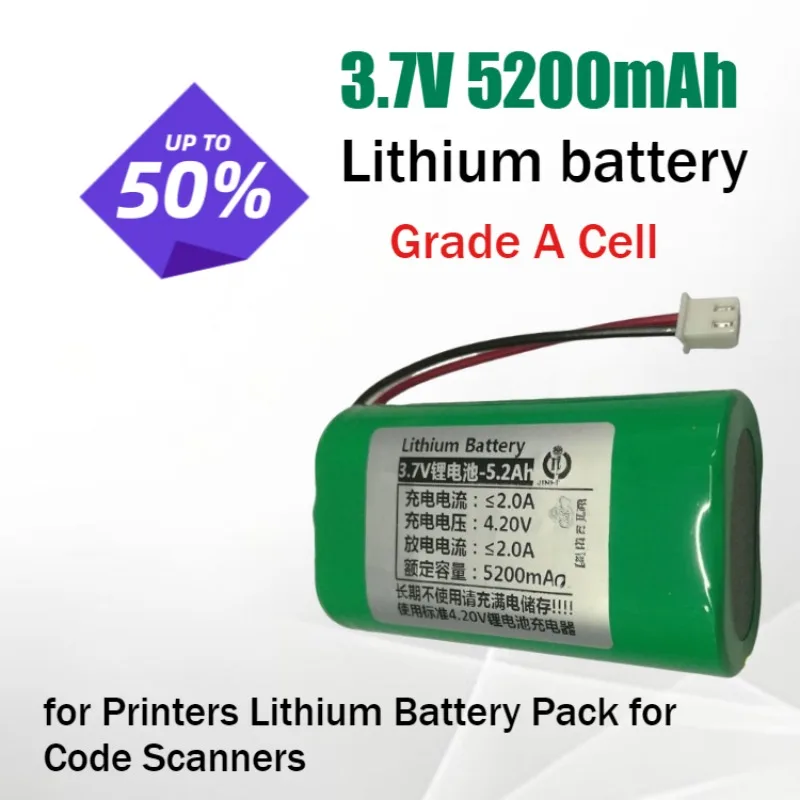 

3.7V 6800mAh Battery Pack 2-parallel High-capacity Lithium Battery for Printers Lithium Battery Pack for Code Scanners