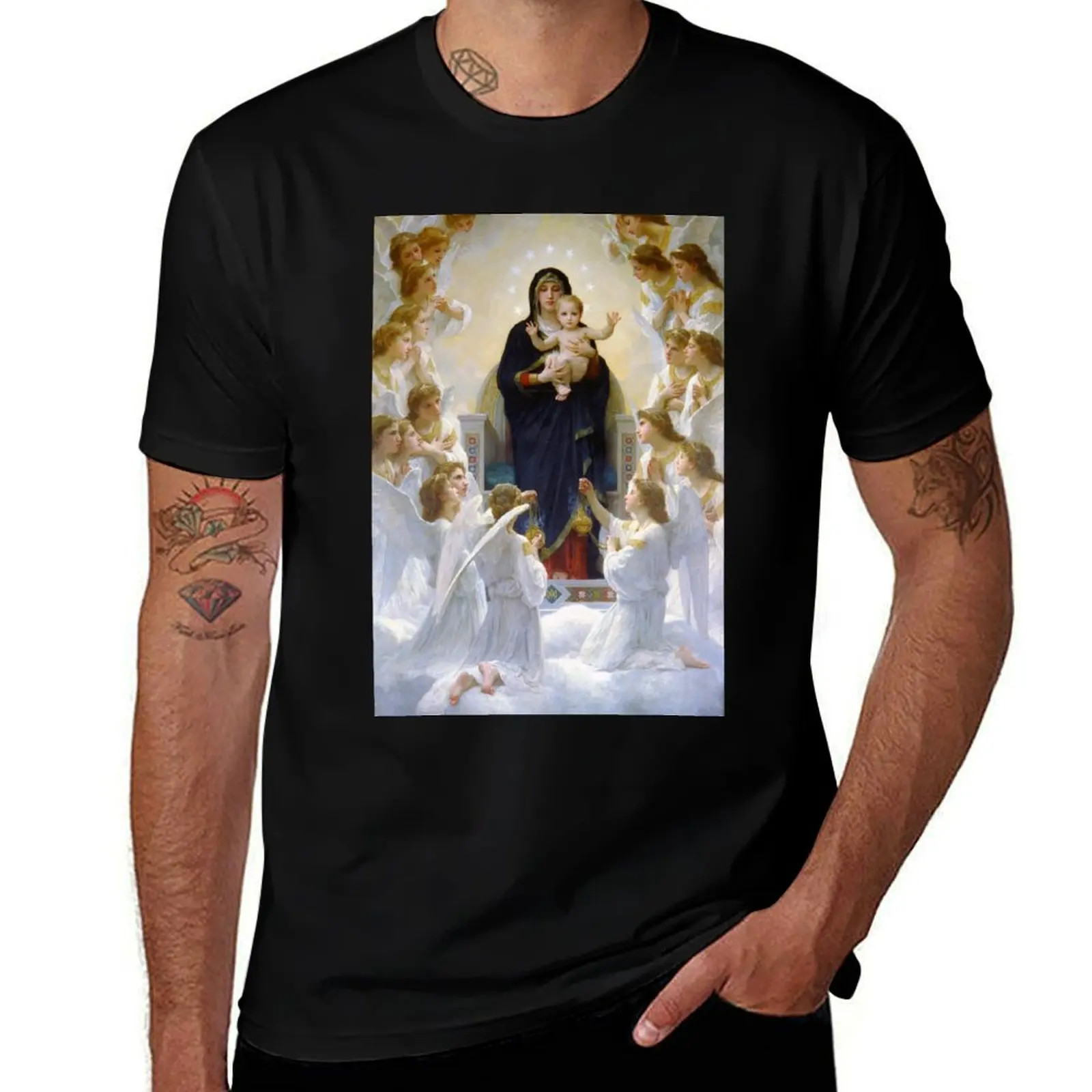 The Virgin with Angels - William Adolphe Bouguereau - 1900 T-Shirt cute clothes quick drying Men's t-shirt