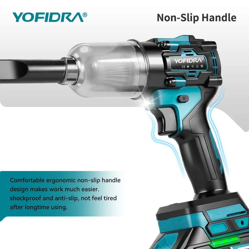 YOFIDRA 2-in-1 Bürstenloser Turbo-Gebläseventilator & Staubsauger 80000RPM Handgehaltenes Staubblasgerät für Makita 21V Akku – Detail 12
