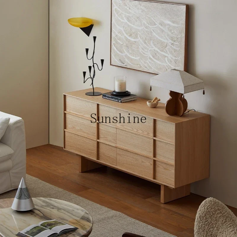 

Solid wood bedroom bedside locker living room wall storage drawer storage cabinet