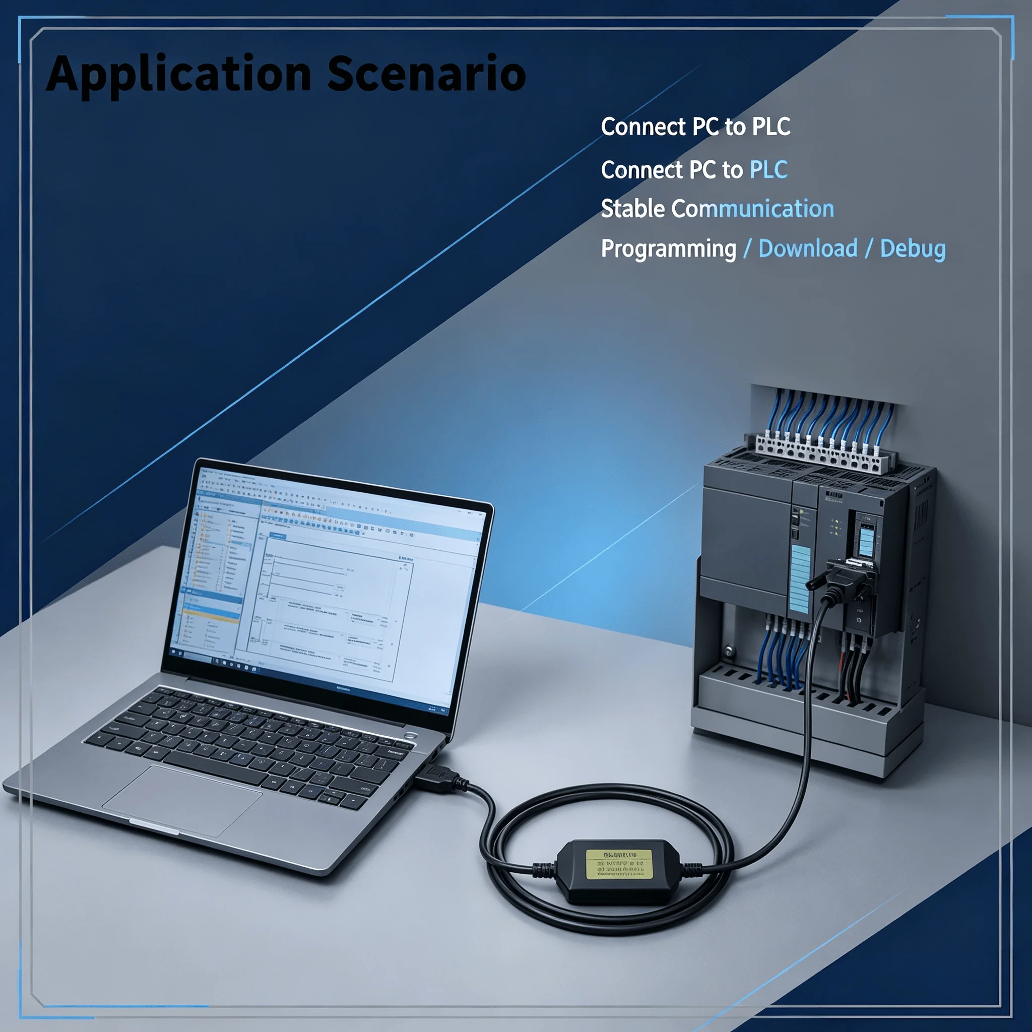 Enhanced Version Programming Cord USB-1747-CP3 3M USB to DB9 Female for Allen Bradley SLC 5/03 5/04 5/05 PLC Parameter Setting