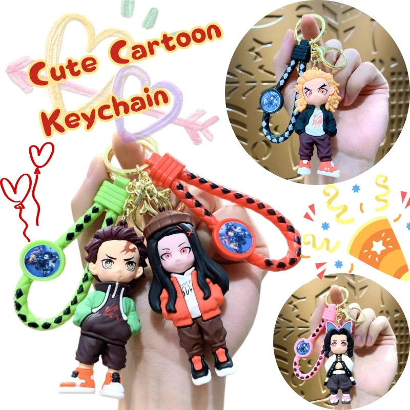 Ghostblade Anime-Schlüsselanhänger, 3D-Cartoon-Puppe, Rucksackanhänger, kreativer Auto-Schlüsselanhänger, super süßes kleines Geschenk