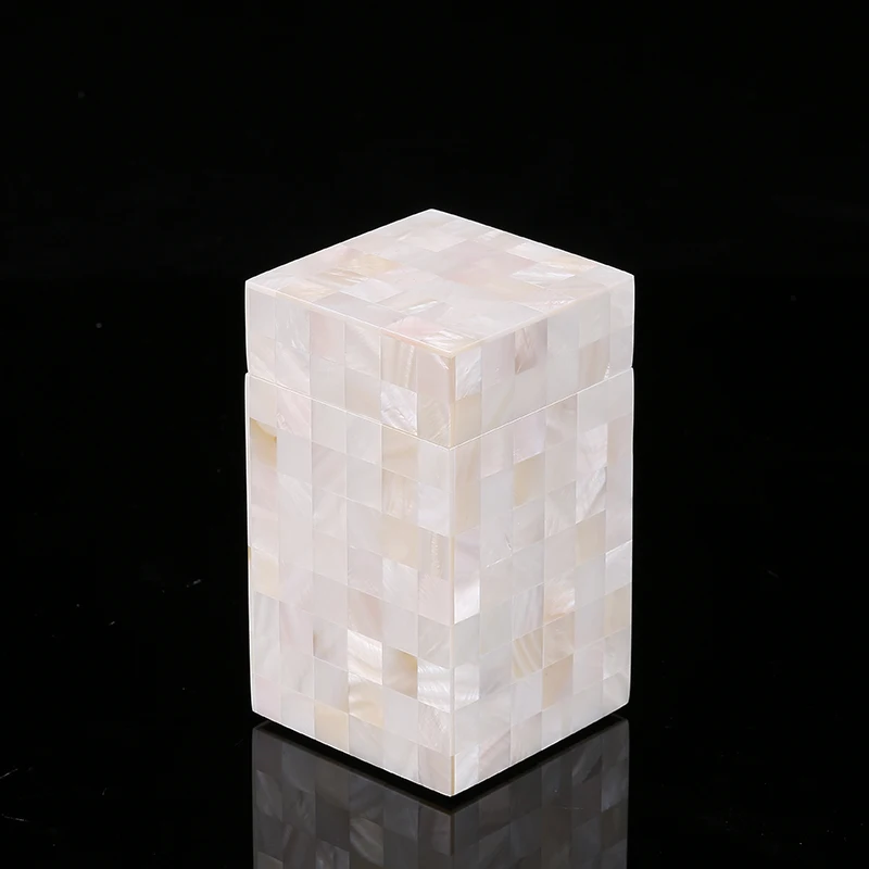 

European Shell Cotton Swab Box, Resin Makeup Holder, White Cosmetic Storage Container, Bathroom Organizer for Makeup