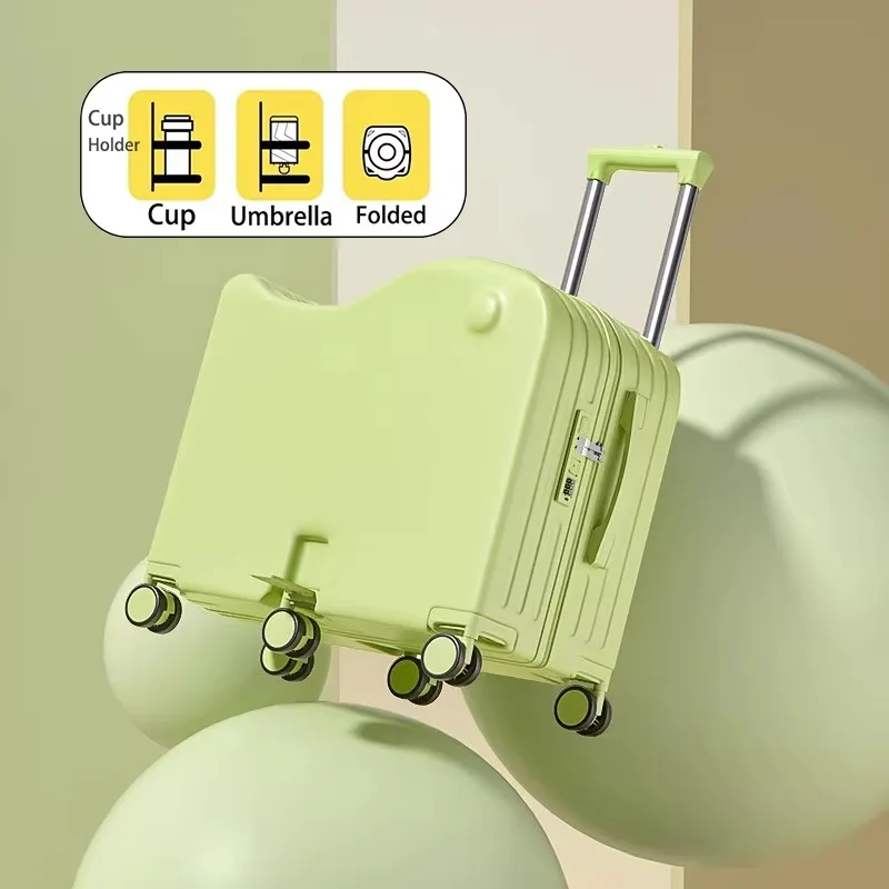 Equipaje de viaje personalizable de tamaño para niños, maleta de viaje para niños con una línea aérea para niños con ruedas para sentarse, aprobado por el lado duro, 2025