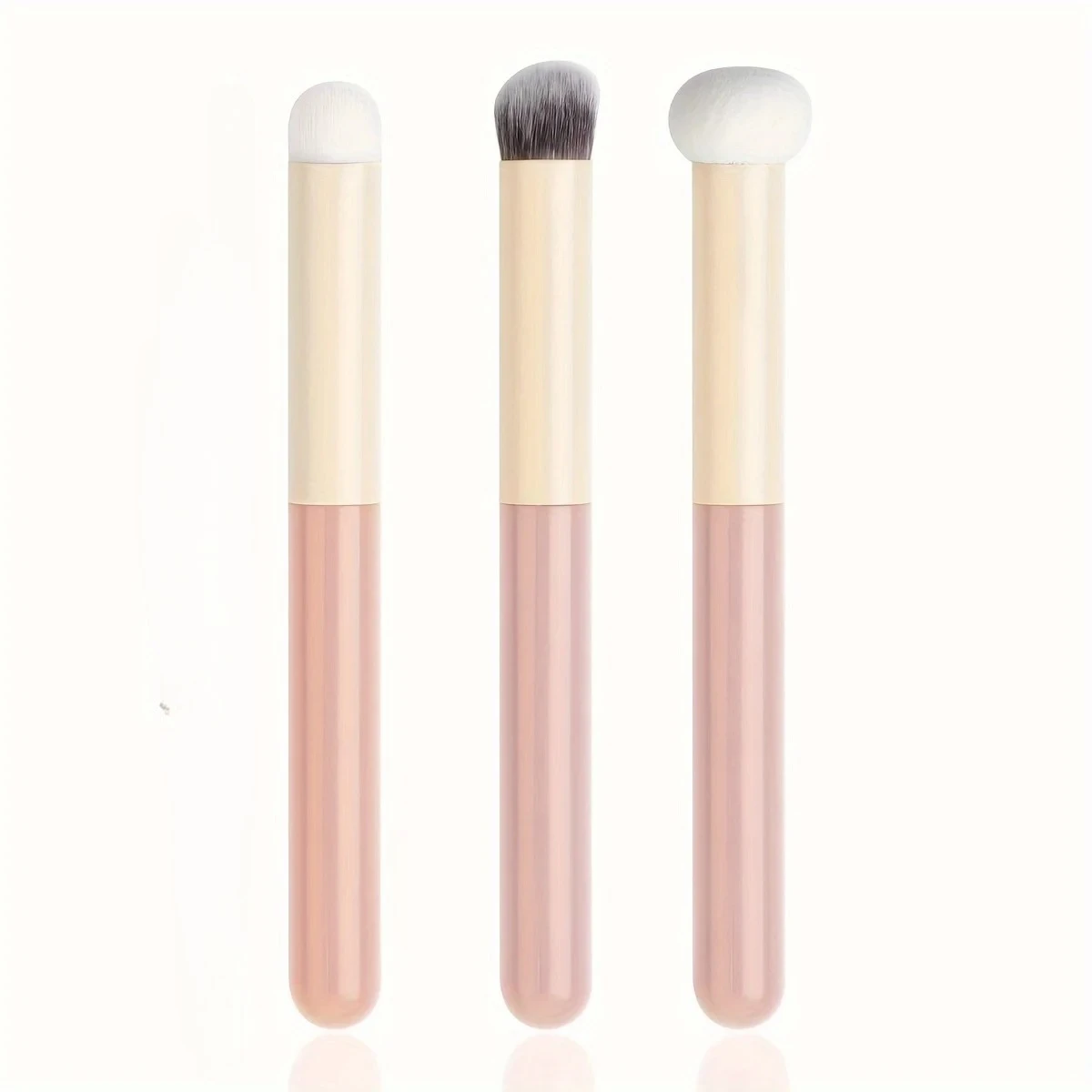 3 uds pinceles de esponja de setas suaves, brocha de maquillaje para cabeza correctora, lápiz labial, esponja para polvo de labios, herramientas cosméticas para contorno de base