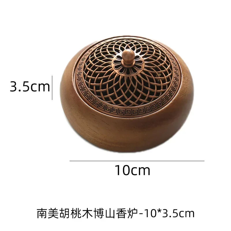 Walnut Solid Wood Incense Burner Chinese Vintage Home Sandalwood Base Creative Aromatherapy Stove