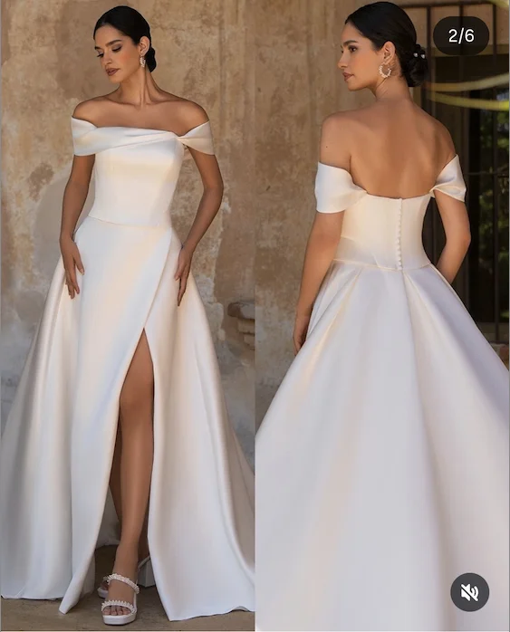 Vestidos de novia con tren, escote en forma de corazón, abertura lateral, personalizados a medir vestidos de novia hasta el suelo, vestidos de novia de satén elegantes