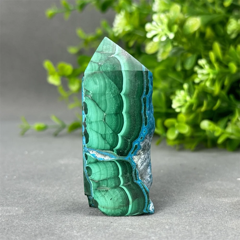 

Natural Gemstone Blue Malachite Tower Free Form Obelisk Raw Mineral Specimen Reiki Healing Meditation Witchcraft Home Decor