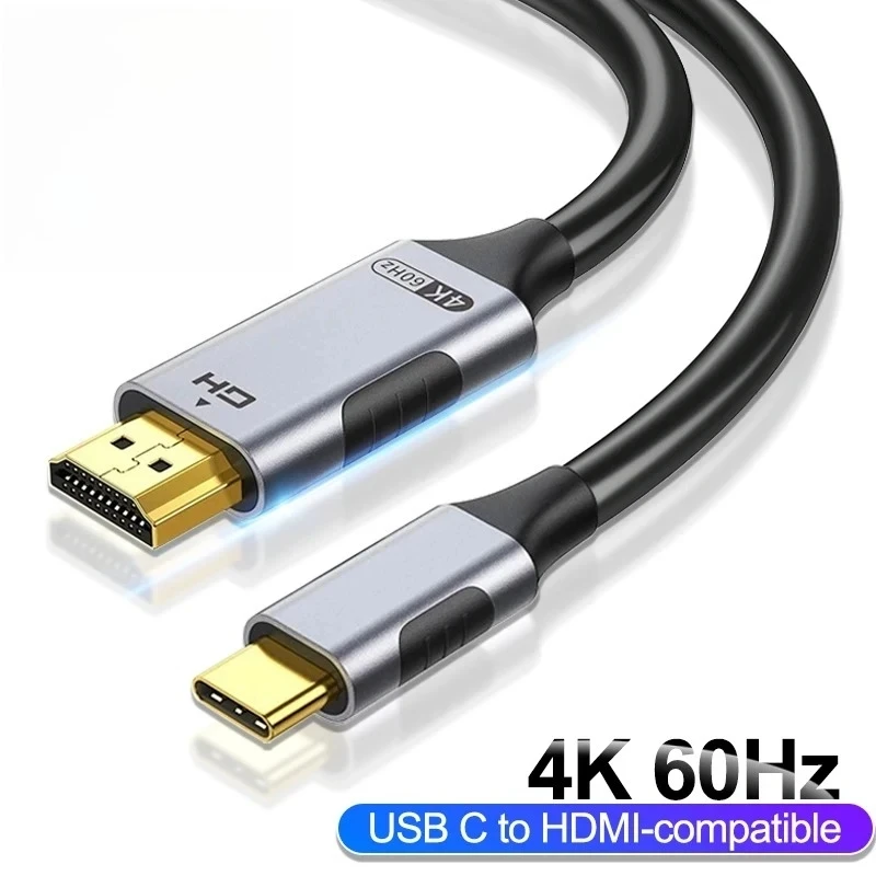 4K USB C to HDMI-compatible Cable 30Hz 60Hz Type C to HDMI-compatible Adapter Thunderbolt 3 Cord for Laptop Tablet iPhone - view 5