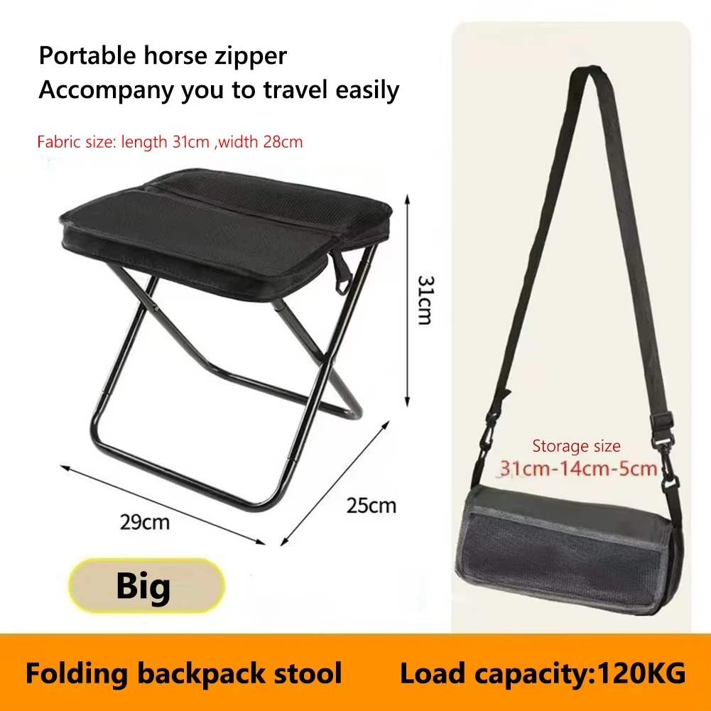 GMOX Mini Folding Stool for Outdoor Leisure, Camping, and Hiking Fishing Trips, Convenient Shoulder Bag Style Portable Stool for Storage