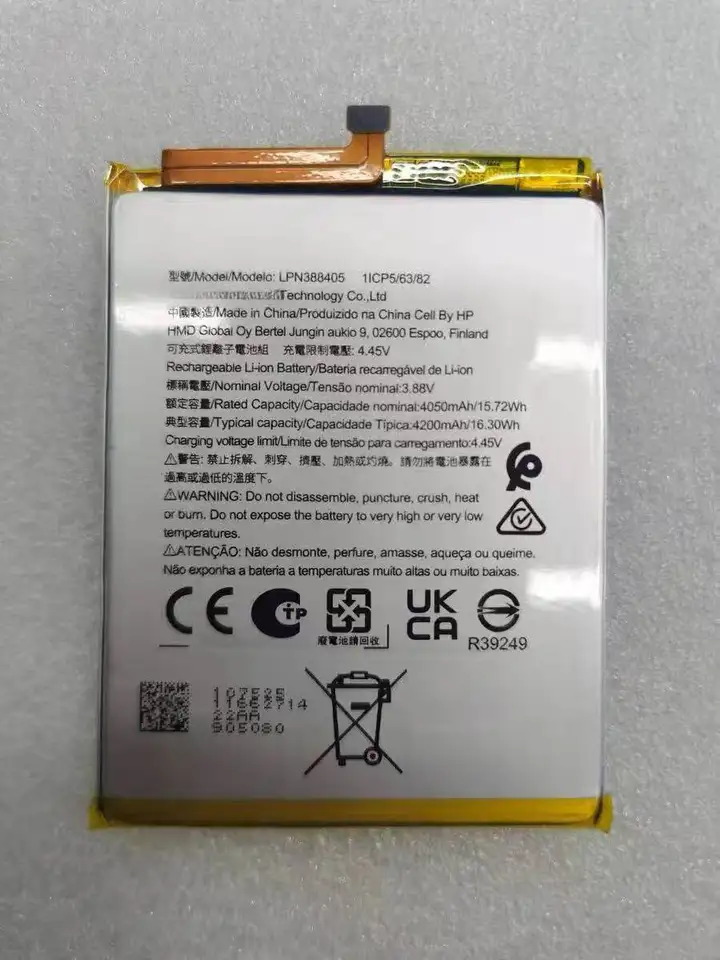 Batería nueva LPN388405 4200mAh para Nokia X30 5G TA-1443 y TA-1450, alta capacidad 4