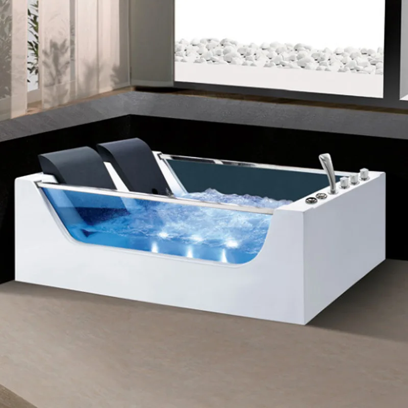 

Elegant Freestanding Acrylic Double Bathtub Stylish Bathroom Tub Design Constant Temperature Bubble Variety Skirts Three Four