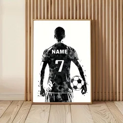 Customized Football Canvas Posters, Personalized Jersey Watercolor Wall Art, Football Jersey Canvas Printing,Home Decoration