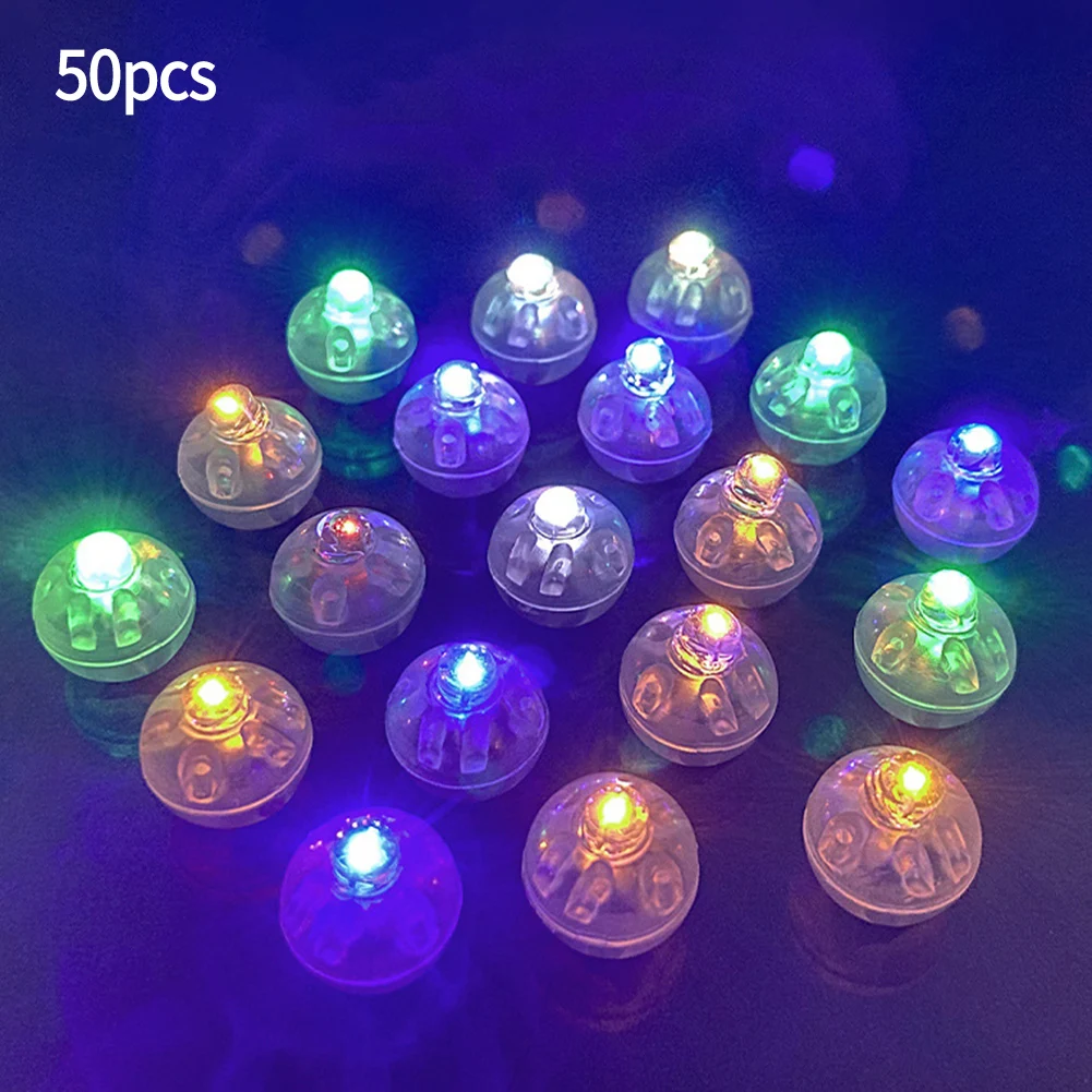 50Pcs Individual LED Balloon  Lights Tiny Wireless Battery Crafts Glow Party Wedding DIY Homes Office Decorations