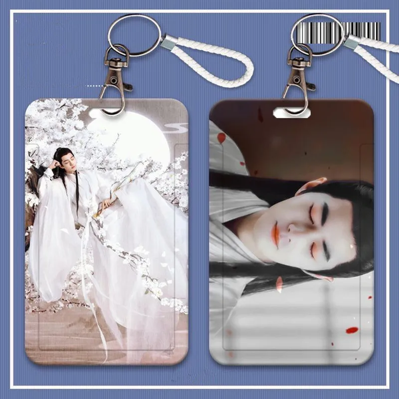 Xiao Zhan Keychain Yu Gu Yao Shi Ying Cute Key Ring Mo Dao Zu Shi Anime Card Cover Men Women Square Lanyard Bus Card Set Pendant