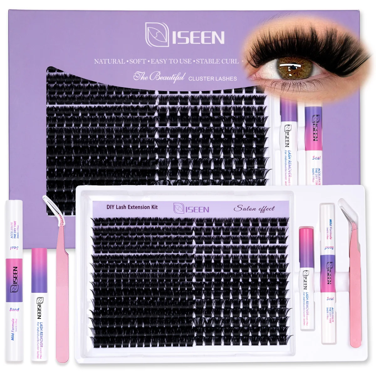 Eyelash Clusters Kit Large Capacity Wispy Lashes