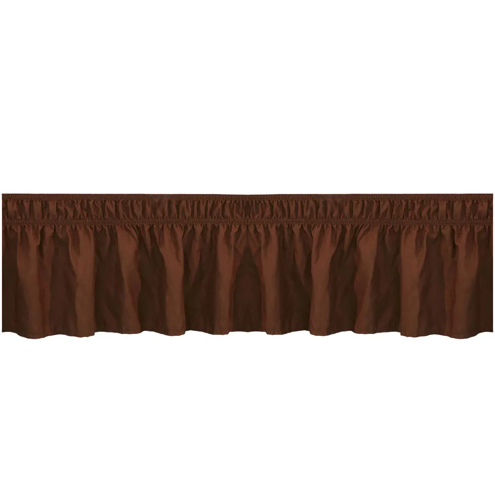 

Solid Color Polyester Material Easy Use Elastic Band Ruffled Design Pleated Bedroom Protection Cover