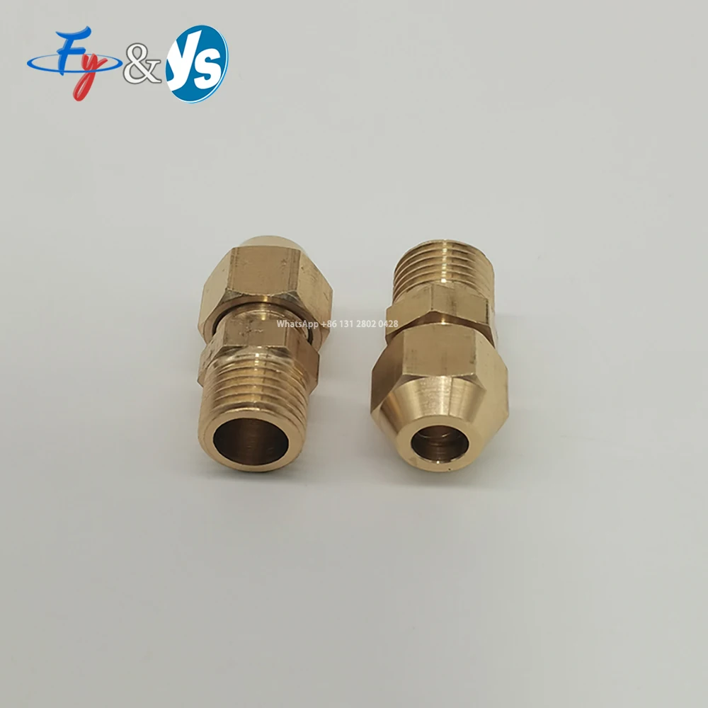 

Copper Pipe Threaded Connector, Oil Nozzle Accessories, Brass Straight Connector, 1/8 " 1/4" 3/8 " 1/2" Thread, 6mm,