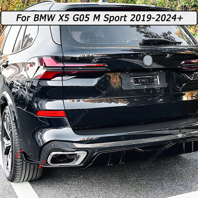 

Car Rear Bumper Diffuser Spoiler Splitter MP Style For BMW X5 G05 M Sport 2019-2024+ Gloss Black/Carbon Look Body Kit Tuning ABS