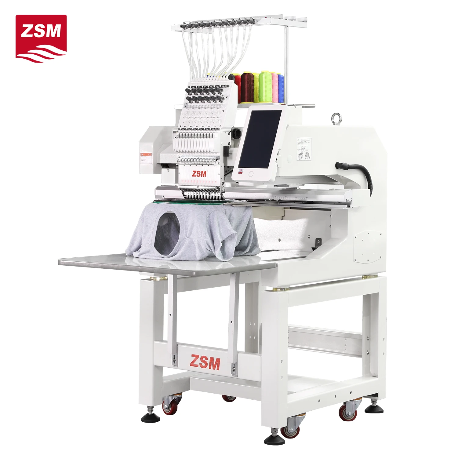 One Head Flat Clothes Embroidery Machine Computer 12/15 Needles Embroidery Machine 1 Head T-shirt Embroidery Machine