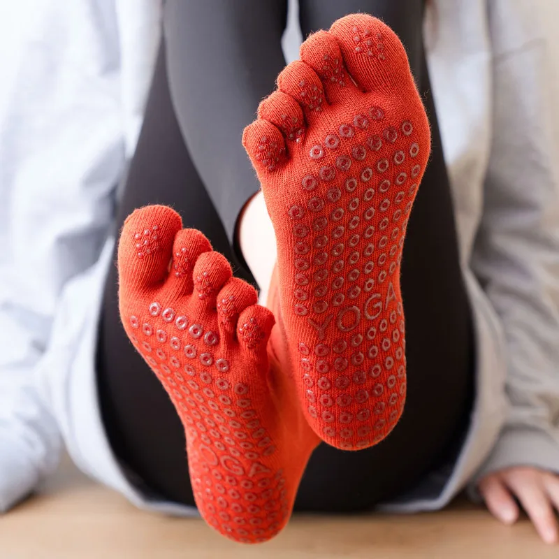 Pilates Dance Gym Yoga Socken Baumwolle Fünf-Finger rutschfeste Sportsocken Atmungsaktive, schnell trocknende, elastische Fitness-Socken – Detail 5