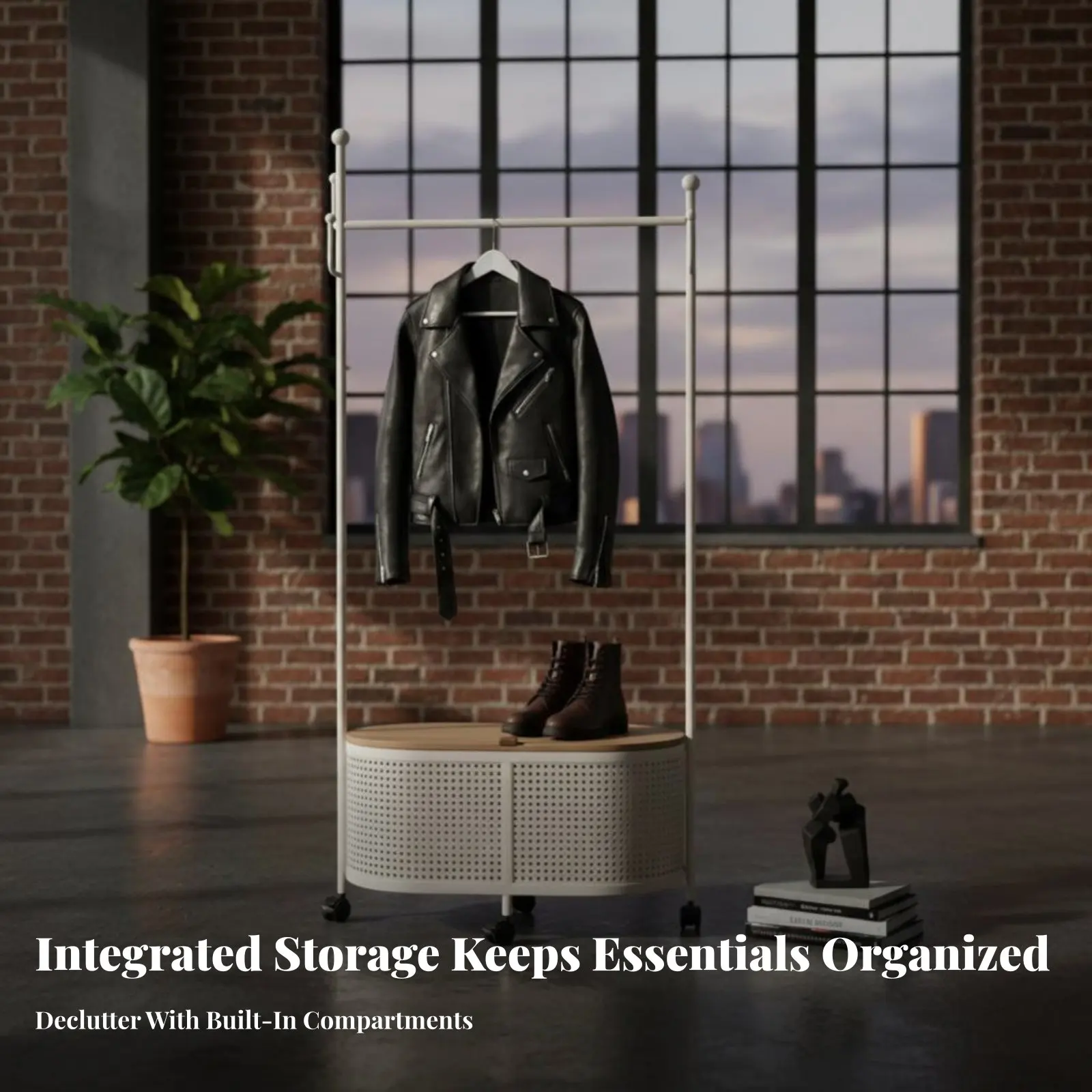 

Rolling Clothes Rack Freestanding Rolling Coat Rack with Shelves Multi-Functional Sturdy Duty for Adults, Bedroom