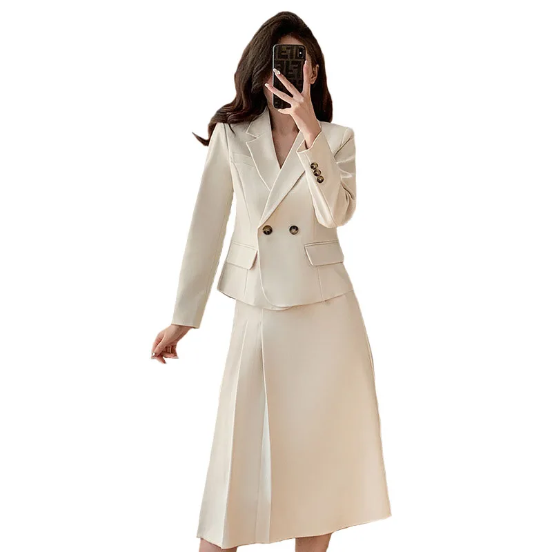 Newest 2024 Autumn Professional Women Business Suits with Blazer Coat and Skirt OL Styles Uniform Ladies Office Work Wear Sets