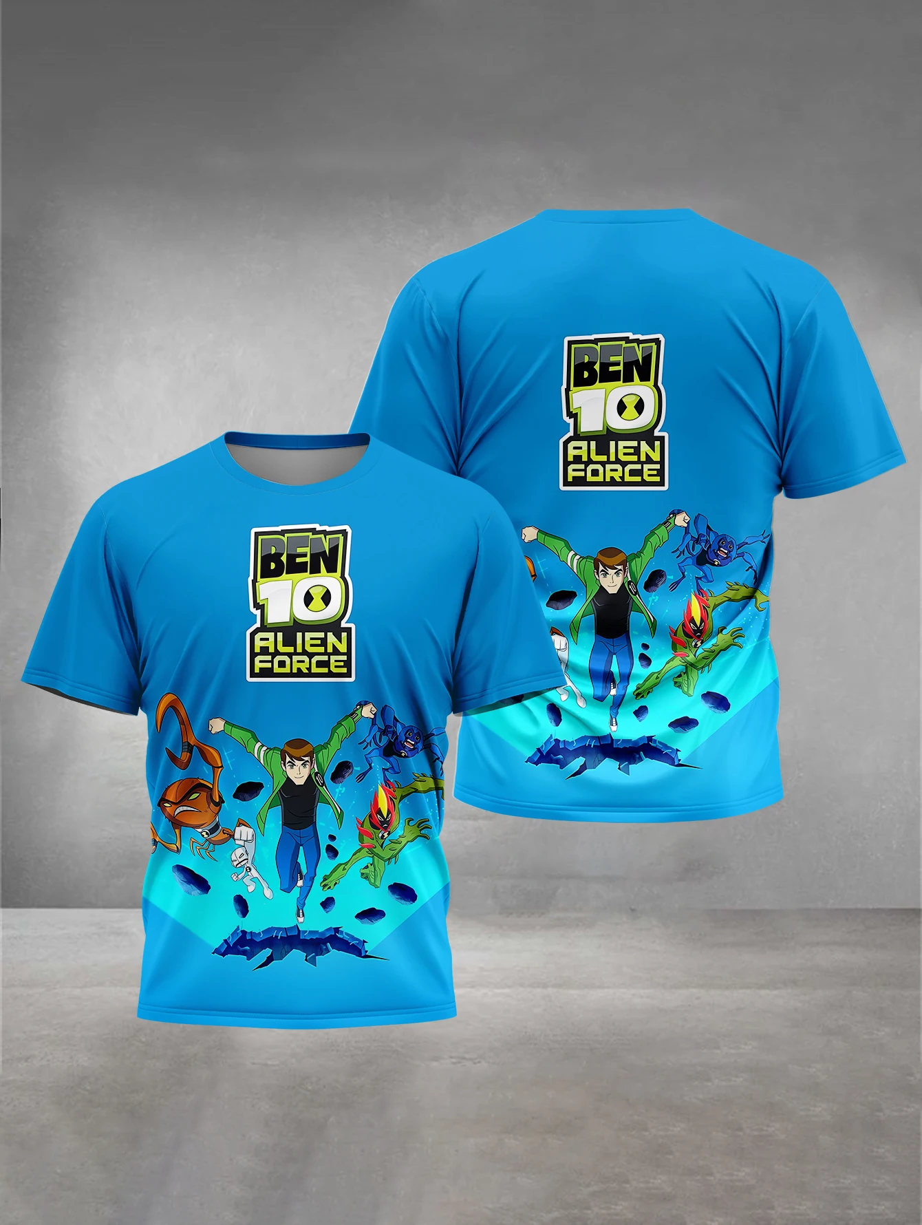 Men's Summer New 3D Printing Anime Ben 10 Short sleeve T-shirt Women's Street Leisure Sports Fashion Man Top