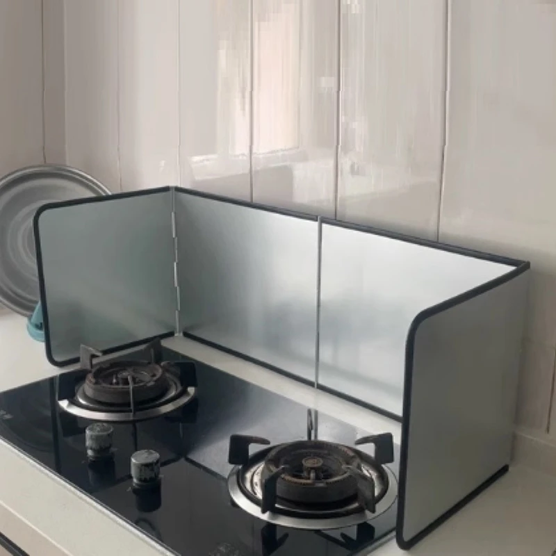Three-Sided Kitchen Oil Splash Shield Splash Baffle Splash Heat Isolation Oil and Gas Stove Baffle-ABVK