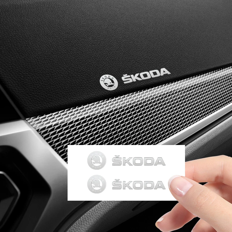 Metal emblem Auto Decor Decals Reflective Car Window Wiper Stickers For SKODA  FABIA  Octavia Kodiaq Superb Karoq YETI