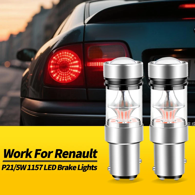 2 uds 1157 BAY15D P21/5W luces de freno LED rojas Canbus para Renault Avantime 01-03 Alaska 16- Grand Scenic 2 3 04-15 Master 2 98-10