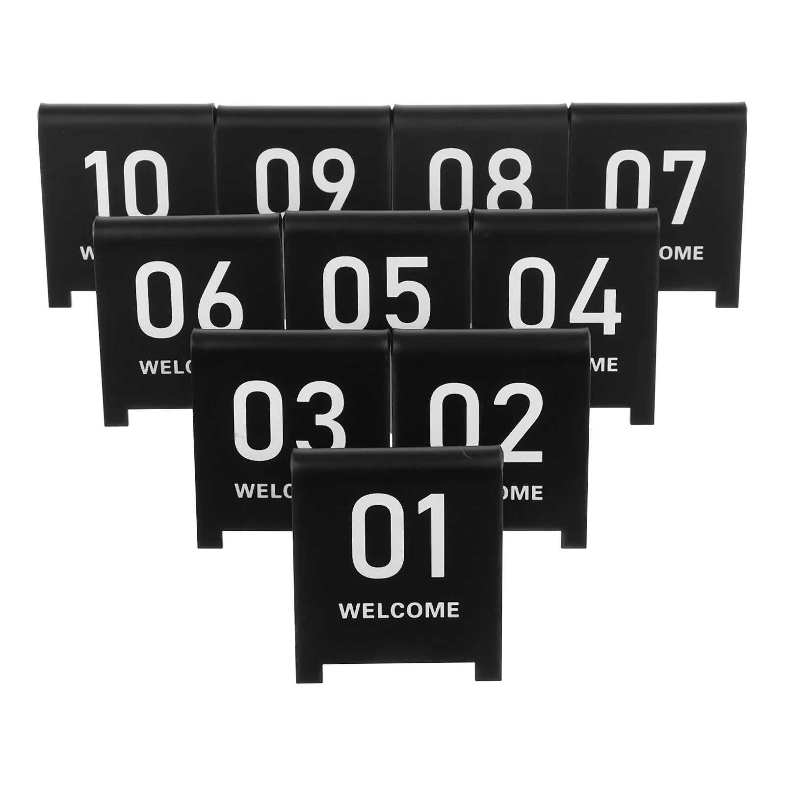 10Pcs Reusable Acrylic V Shaped Table Number Markers Tent Style for Restaurant Wedding Banquet Party Supplies Table Number Signs