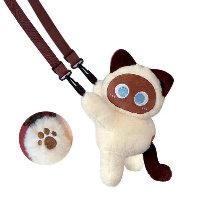 Kawaii Cat Plush Fashion Bag Cute Doll Fur Shoulder Bag Women Crossbody Bag Mobile Phone Coin Purse Case Gift for Girlfriend