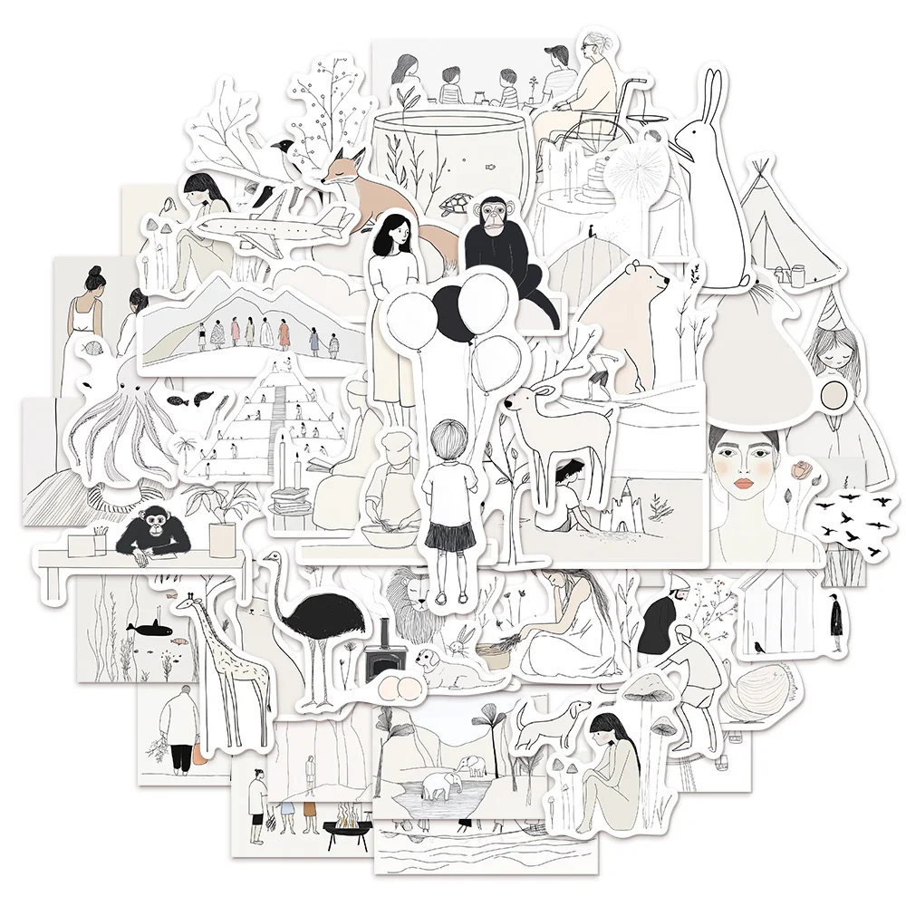 

50 шт., крутые базовые художественные простые наклейки в стиле граффити, сделай сам, справочники, мобильные чашки для воды, скейтбординг, наклейки на мотоцикл