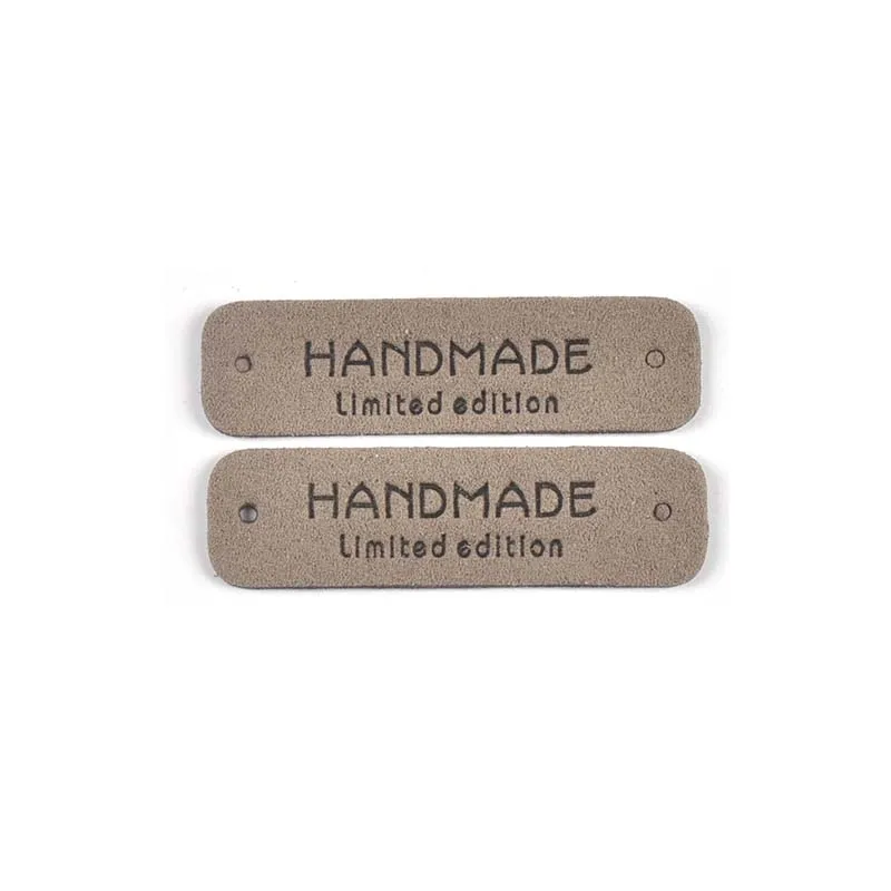 20Pcs 15x55mm Multicolor Rectangle Pu Leather Embossed Handmade Labels For Sewing Accessories DIY Supplies Bags Clothing Tags