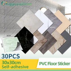 Kps 30 Stuks Zelfklevende Pvc Imitatie Marmeren Muursticker Vloerstickers 30*30Cm Baksteen Hout Mozaïek Tegel Voor Diy Huisdecoratie