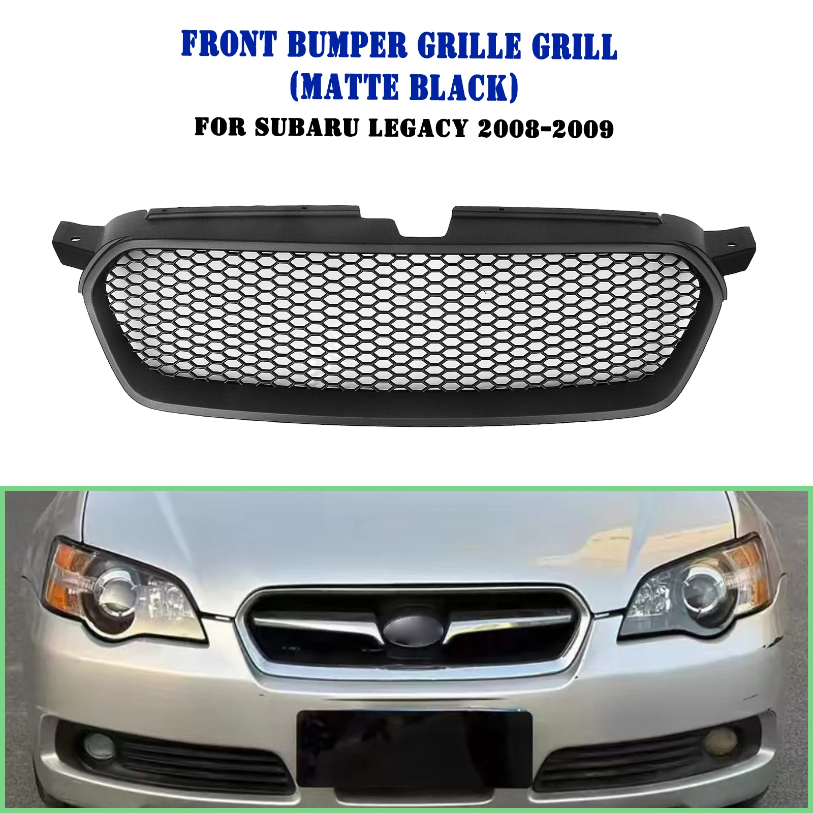 Front Grille Racing Grill Hood Mesh Grid For Subaru Legacy 2008-2009