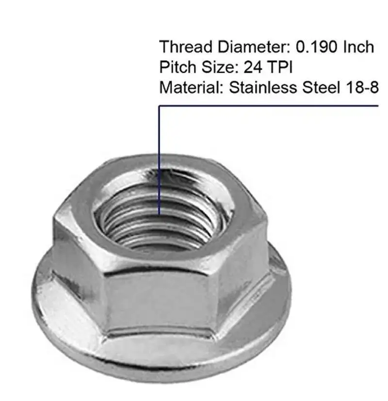 1/5pcs pollici 1/4 5/16 3/8 1/2 6-32 8-32 10-24 Unc America blocco a forma grossa metallo pesante Prevailling coppia flangia dado esagonale