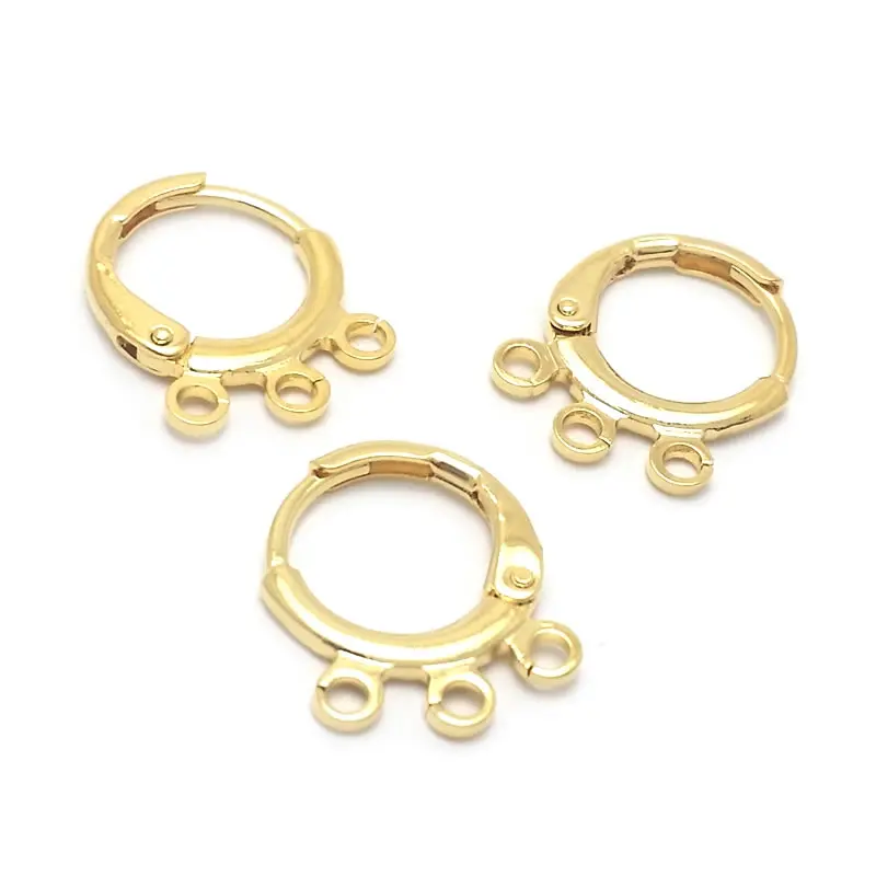 11.5-12MM 13.5-14MM 18K Gold Color Brass Loop Earrings Hoops with Hanging Holes Jewelry Making Supplies Diy Findings Accessories