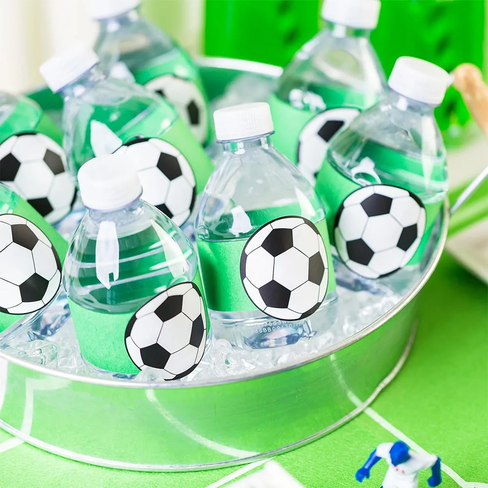 24/60/120 Uds pegatina de fútbol etiqueta verde blanca autoadhesiva pegatina de balón de fútbol para habitaciones de niños ﻿ Decoración de fiesta de cumpleaños