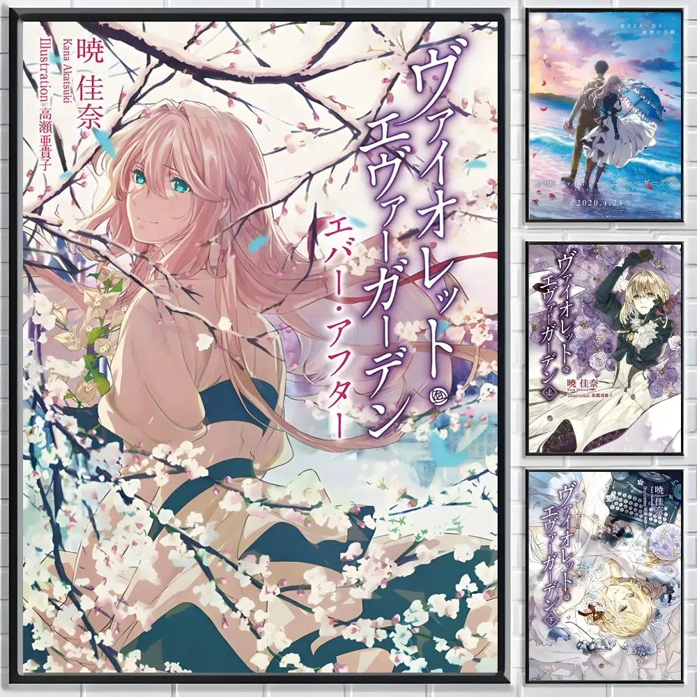 Anime Violet Evergarden Poster Classic Poster HD Art Sticky Wall Waterproof Home Living Room Bedroom  Aesthetic Decoration