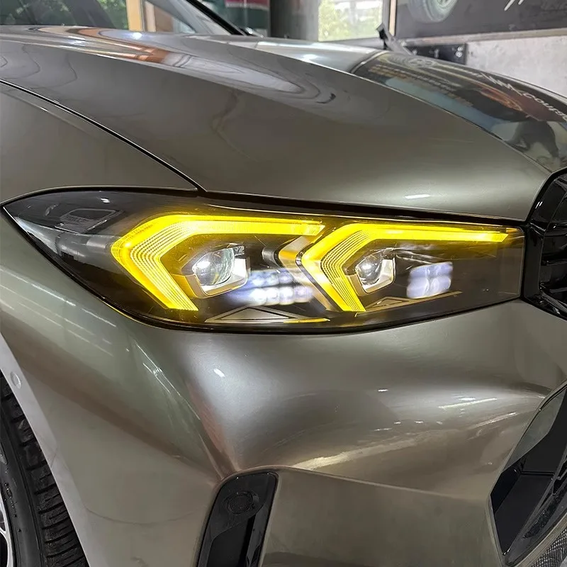 Farol diurno LED para BMW G20 LCI, chips de luz DRL, luz adaptável, Daylight Refit, olhos de anjo amarelo, Euro, 2023, 2024