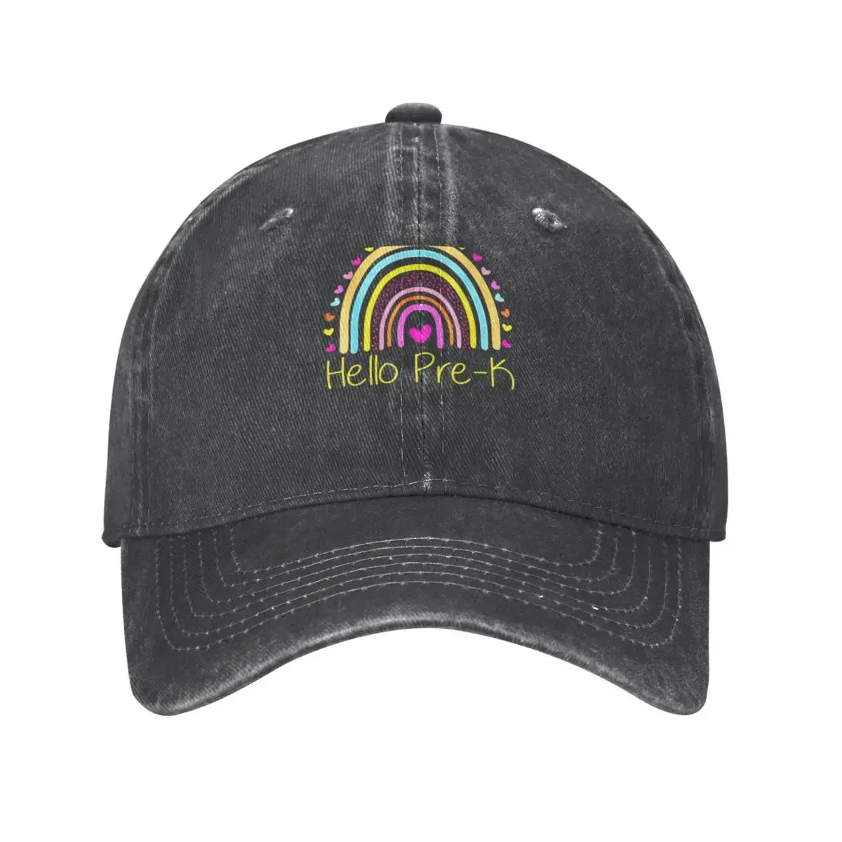 Hello Pre-K Rainbow Team Hello Preschool Rocks Squad Teacher Cowboy Hat Golf Women'S Hat 2023 Men'S