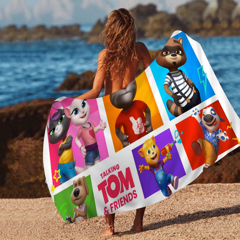 T-Talking T-Tom And F-Friends Beach Towel Colorful Bath Towels For Girl Microfiber Quick Dry Custom Sand Free Beach Yoga Spa