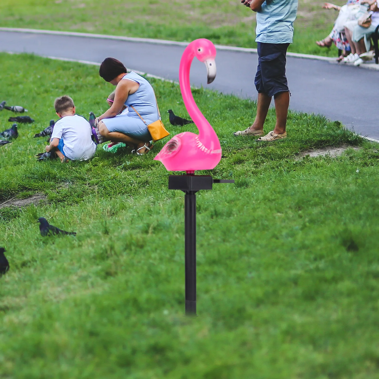 

2pcs Solar Powered Flamingo Ground Lamp Garden Landscape Yard Lawn Decorative Solar Light Outdoor Ground Insert Light For